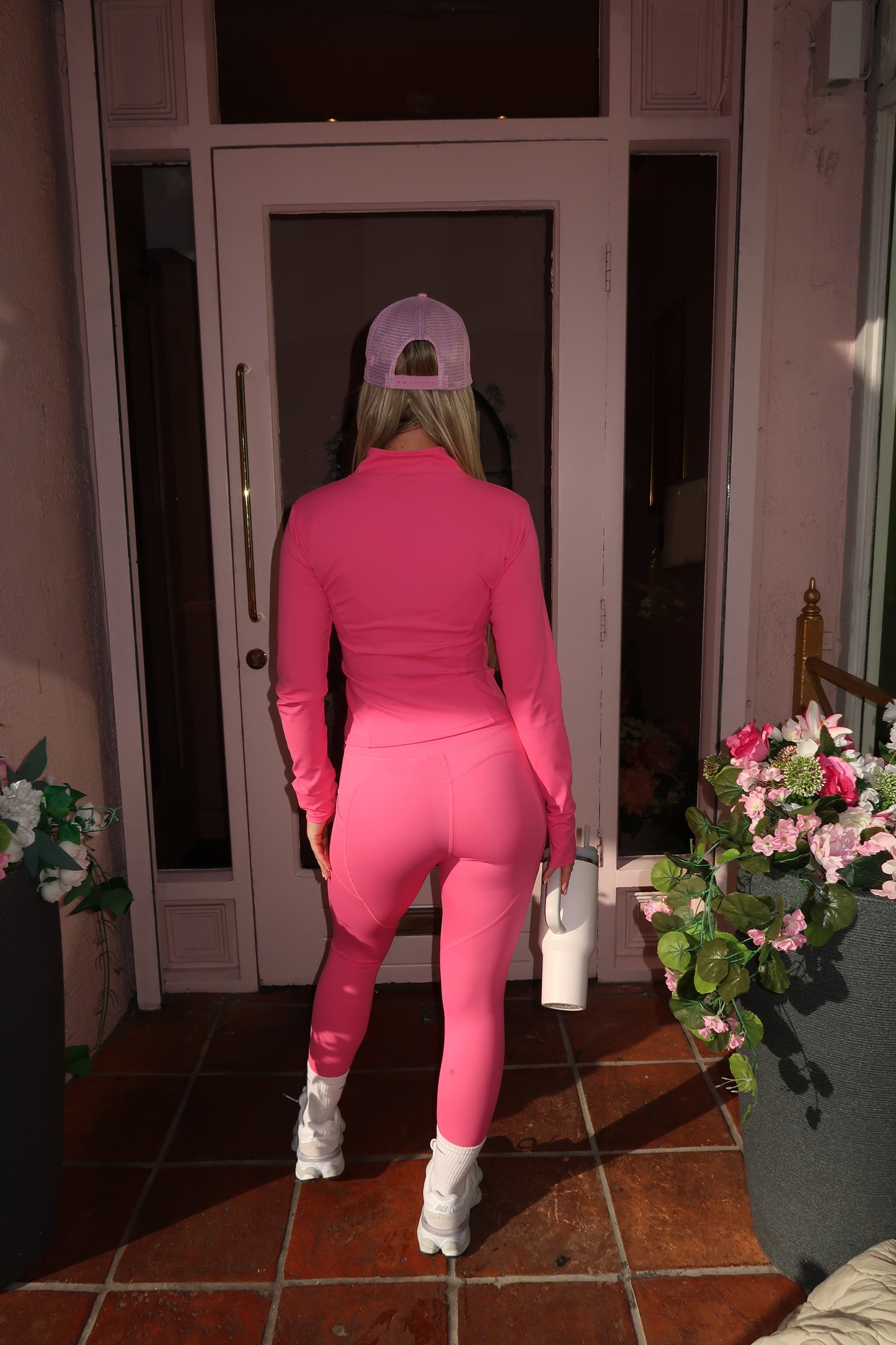 Pink Zip up jacket and leggings set