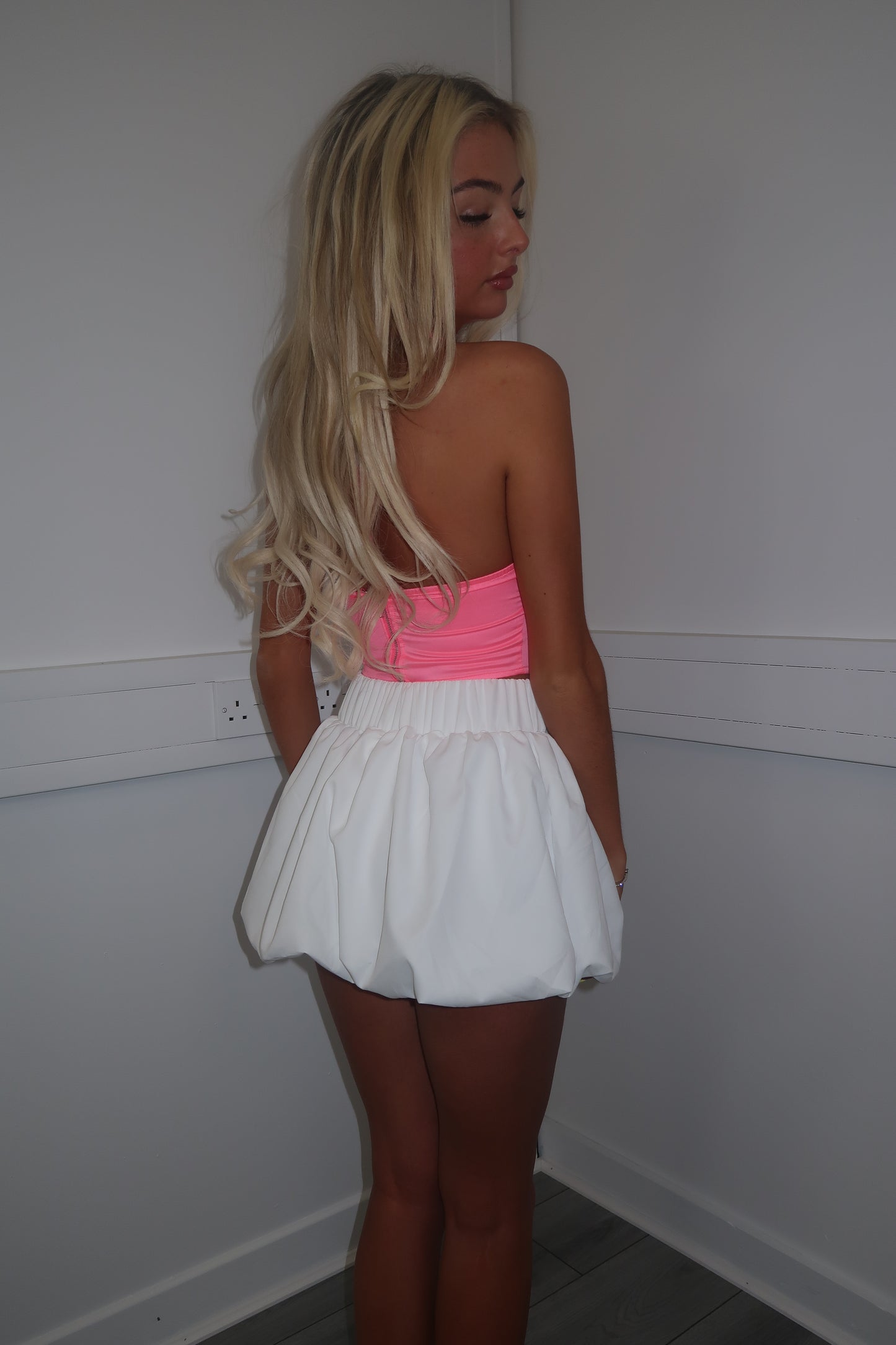 White puff skirt