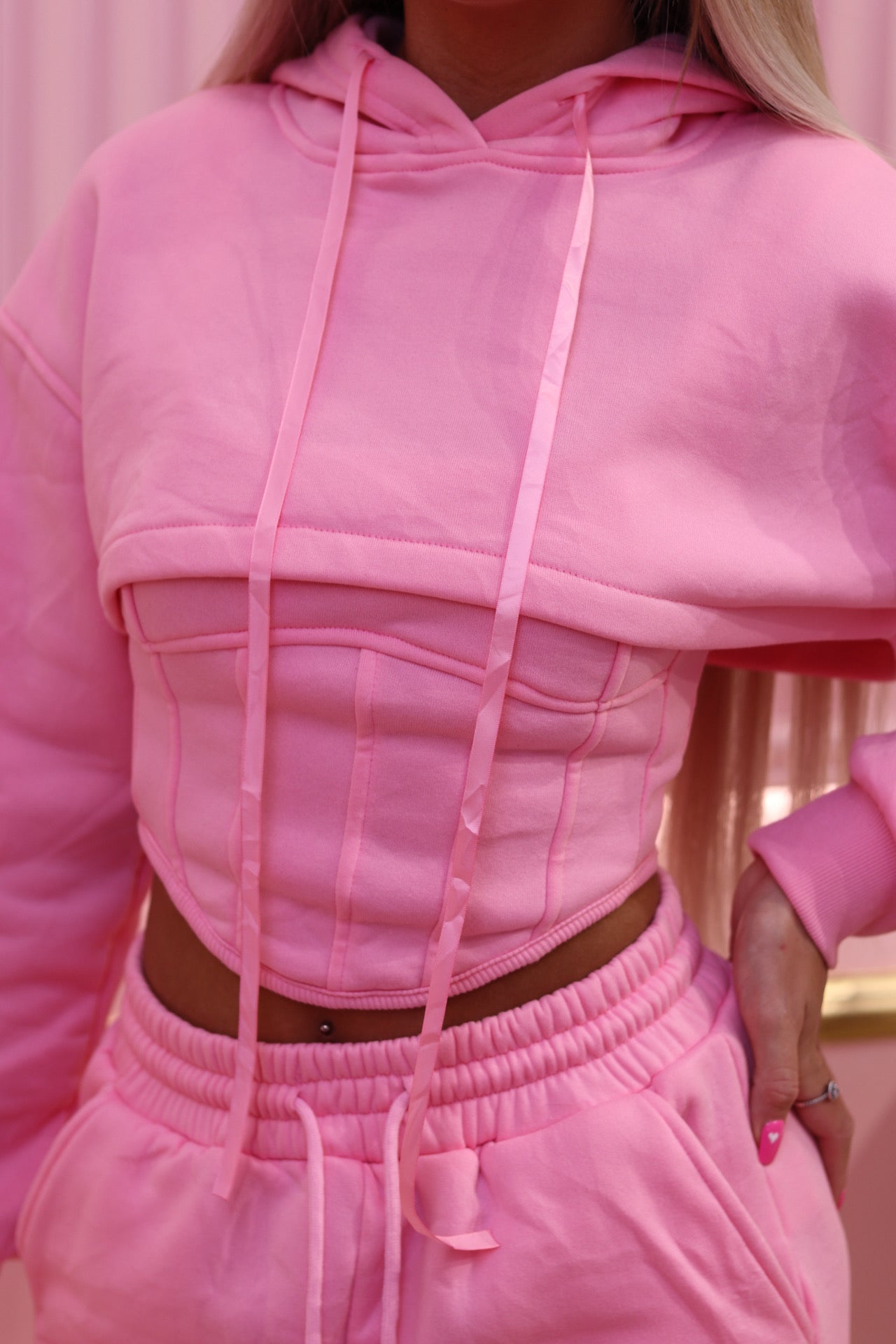 Pink 3 piece tracksuit and corset top