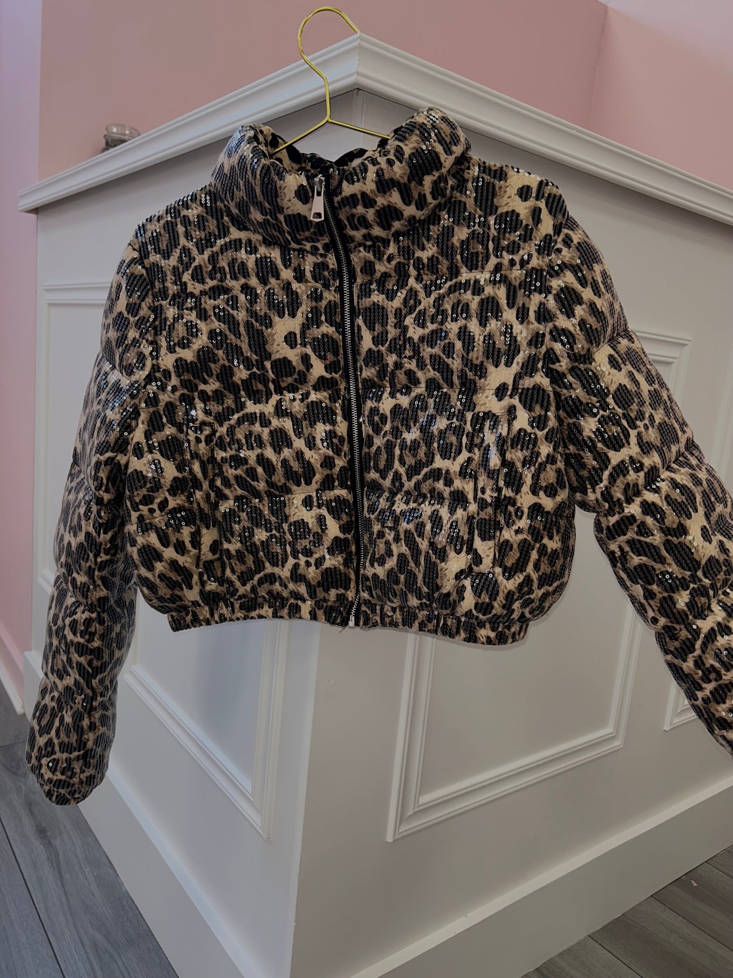 Leopard print shimmer jacket