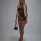 LIMITED EDITION HAND MADE AND DESIGNED IN HOUSE: Leopard print velour playsuit