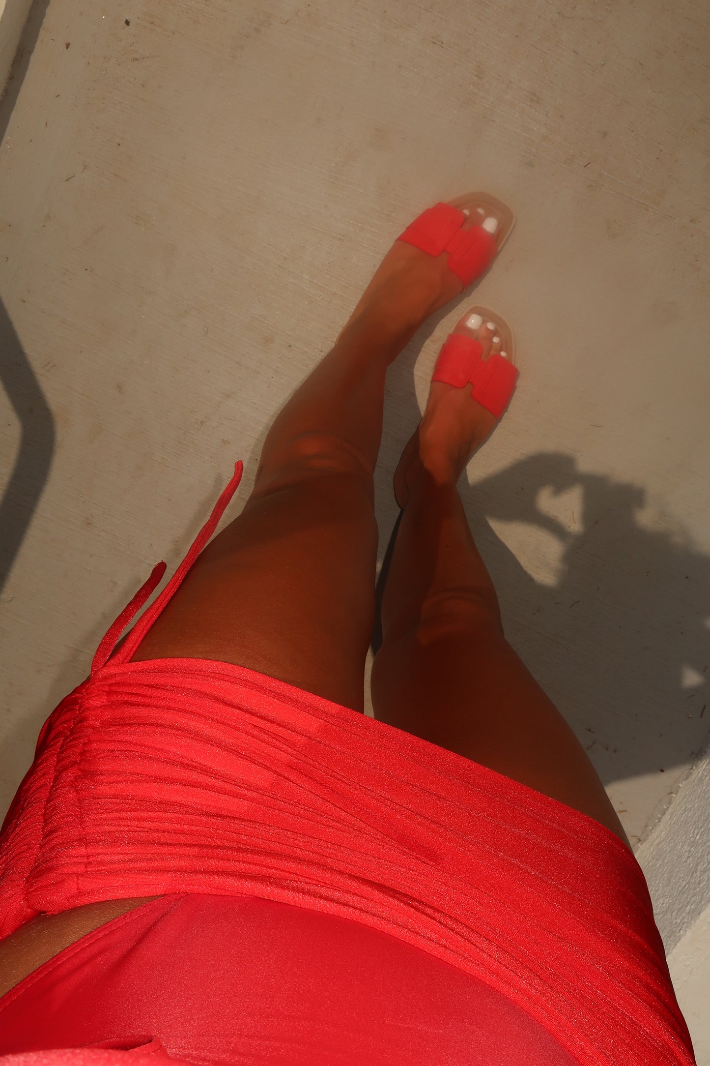 LIMITED EDITION HAND MADE AND DESIGNED IN HOUSE: red multi-way skirt