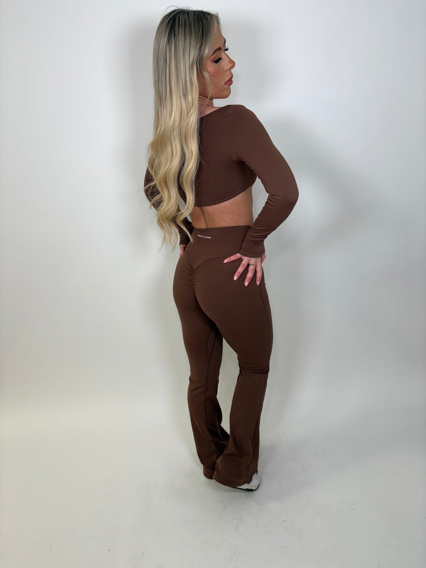 GYM GIRL ERA EXCLUSIVE chocolate brown sculpt flared bottoms