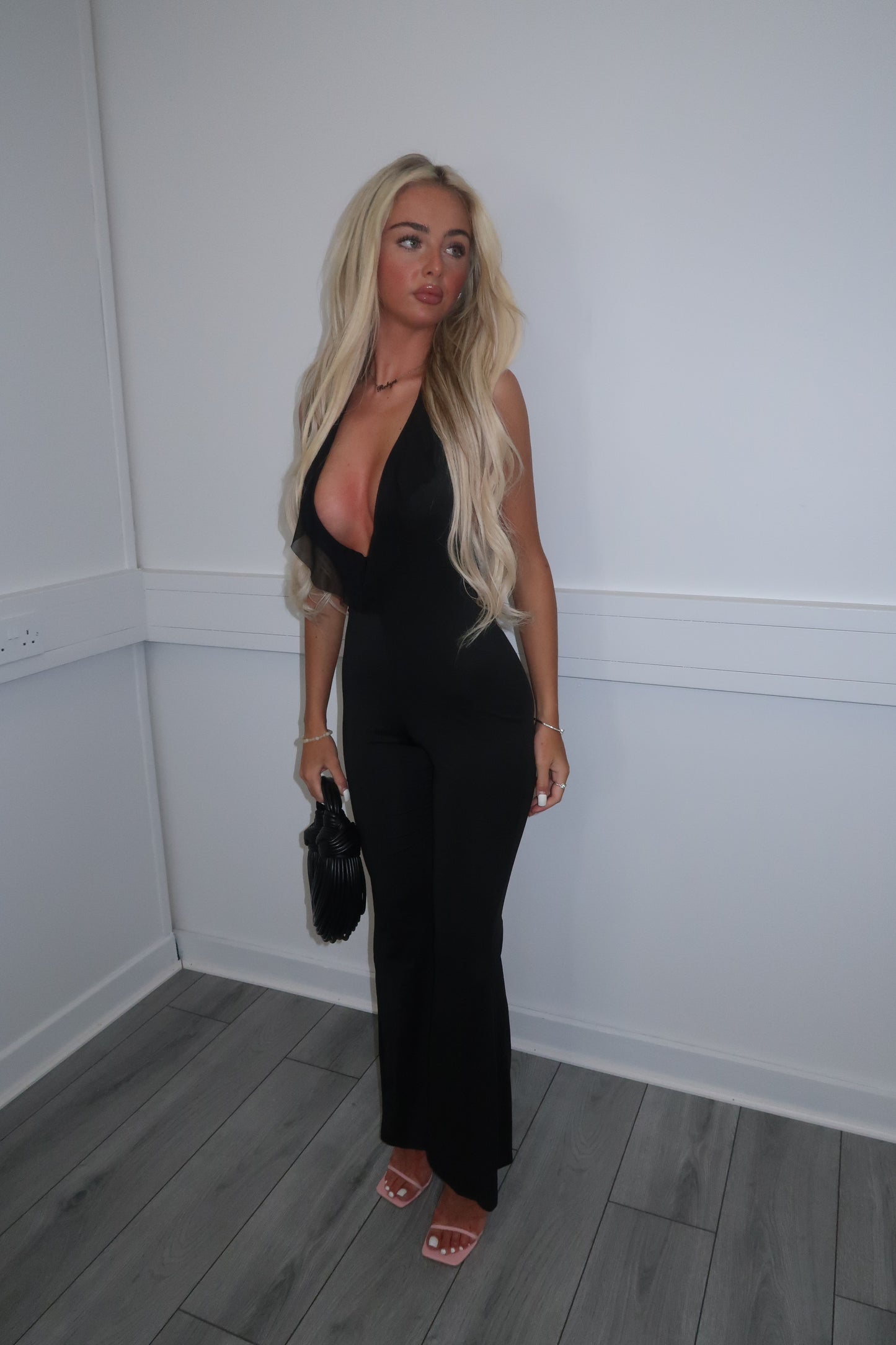 Black ruffle jumpsuit