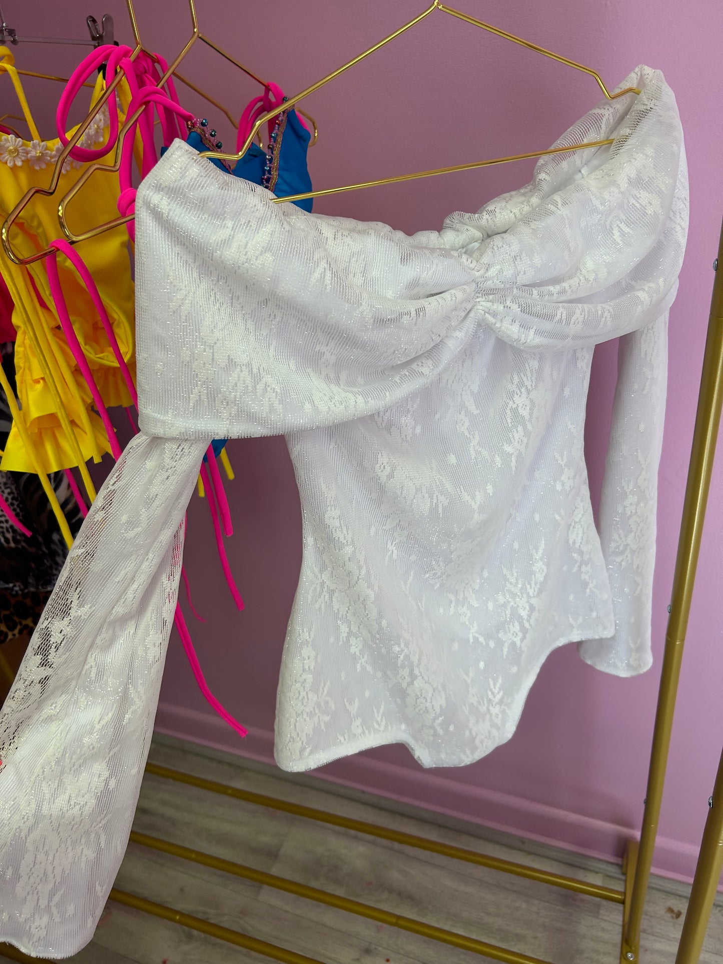 LIMITED EDITION HAND MADE AND DESIGNED IN HOUSE: ‘Angel’ white playsuit