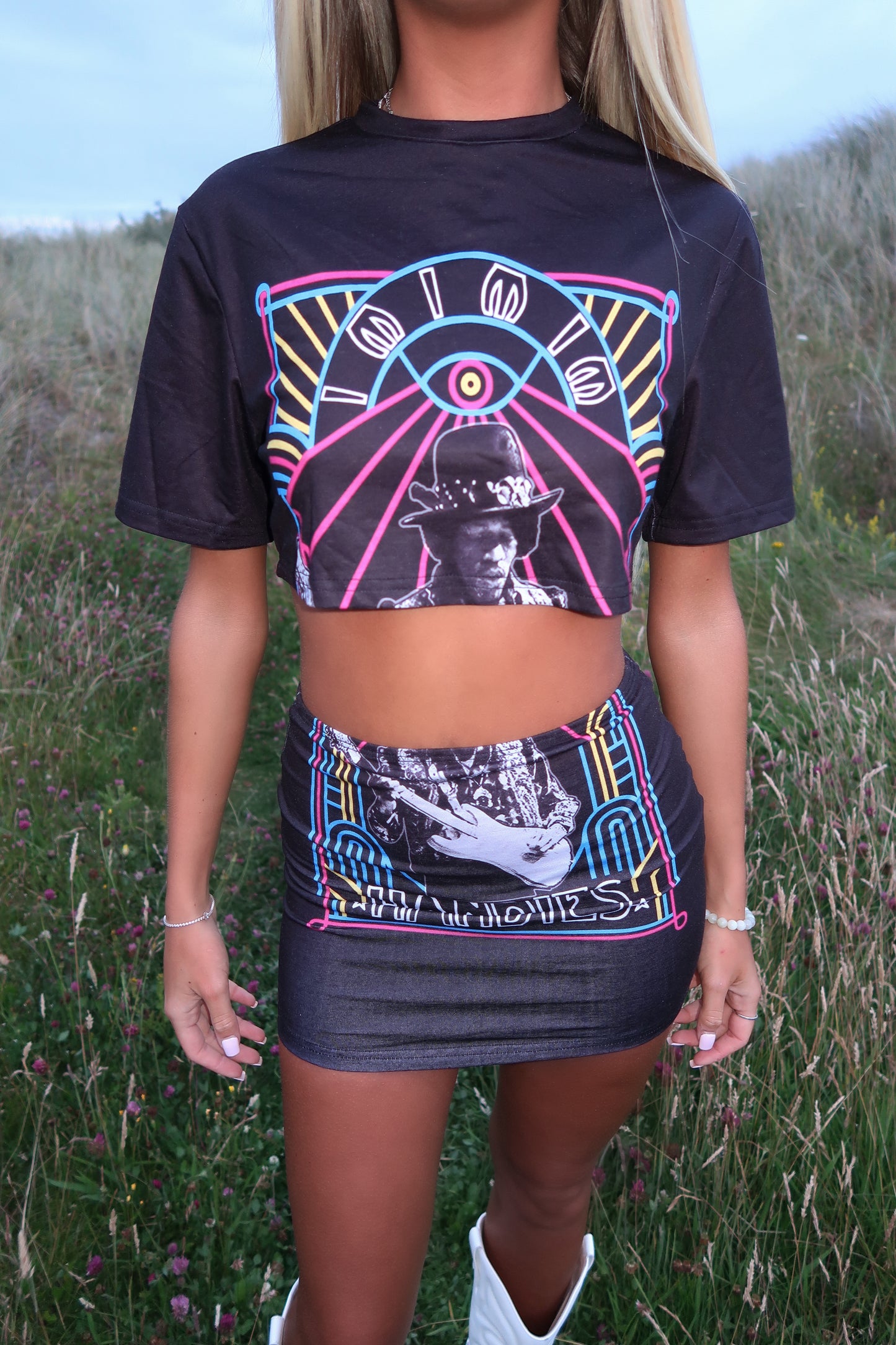 ‘Carnival’ reworked top and skirt set