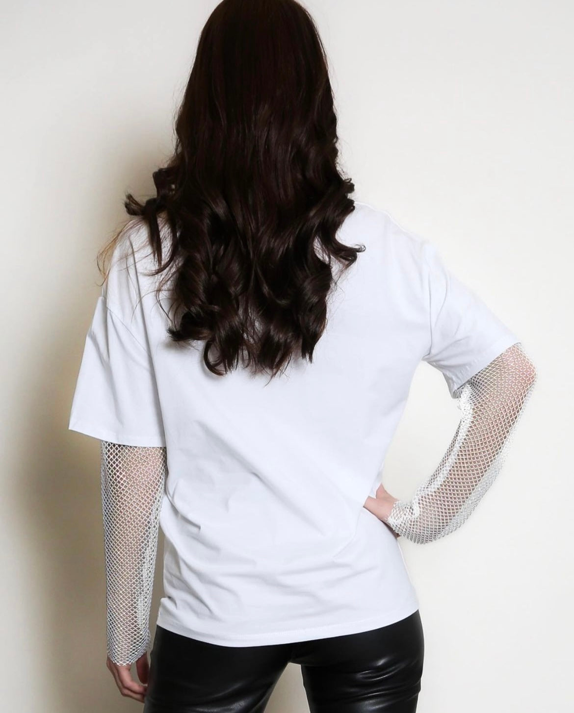 Dash Diamanté T-Shirt in white