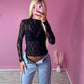 Black lace long sleeve top