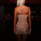 Gold corset sequins dress