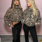 Leopard print shimmer jacket