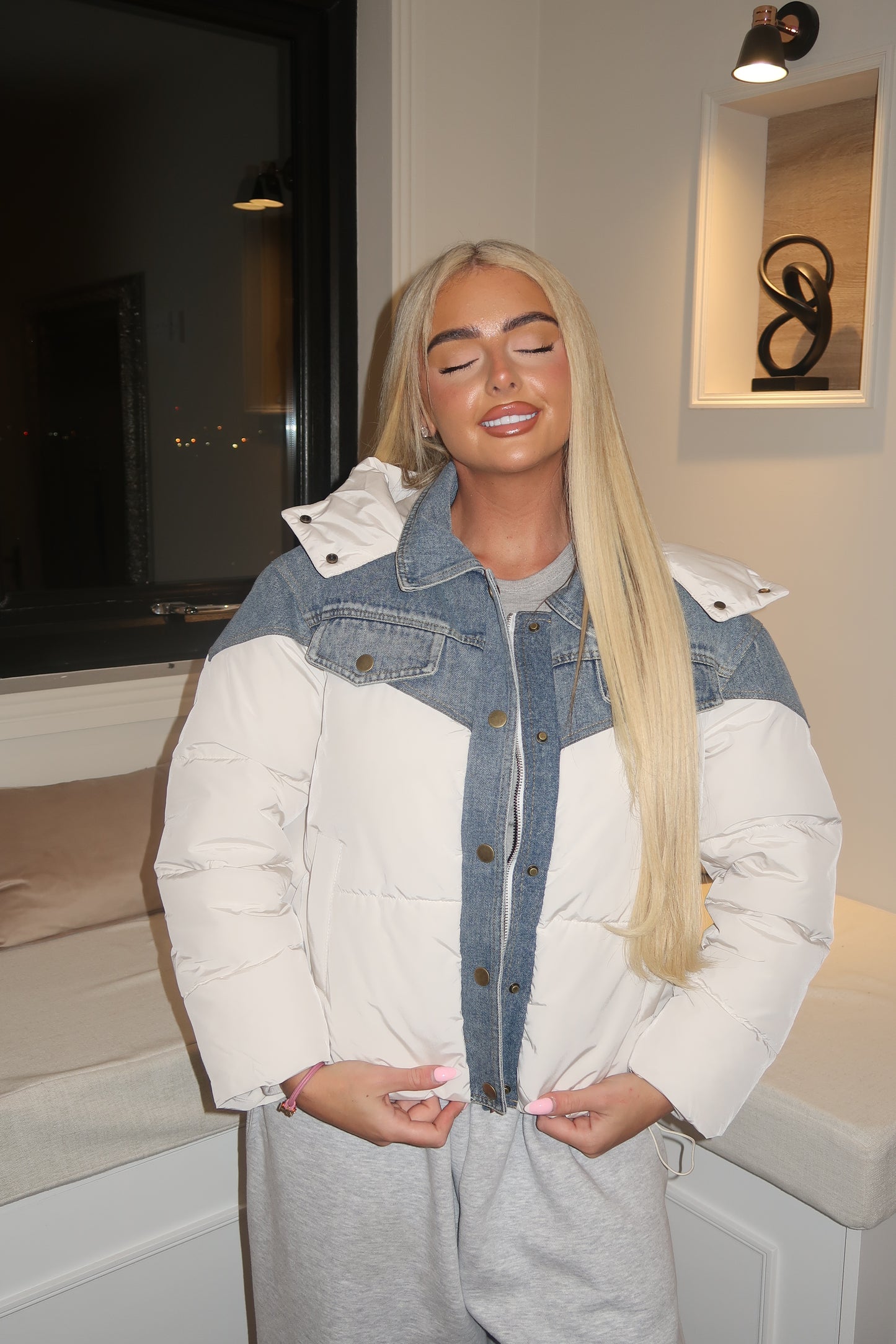 Denim white contrast jacket