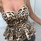 Leopard print peplum top