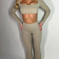 GYM GIRL ERA EXCLUSIVE Camel brown Sculpt square neck top