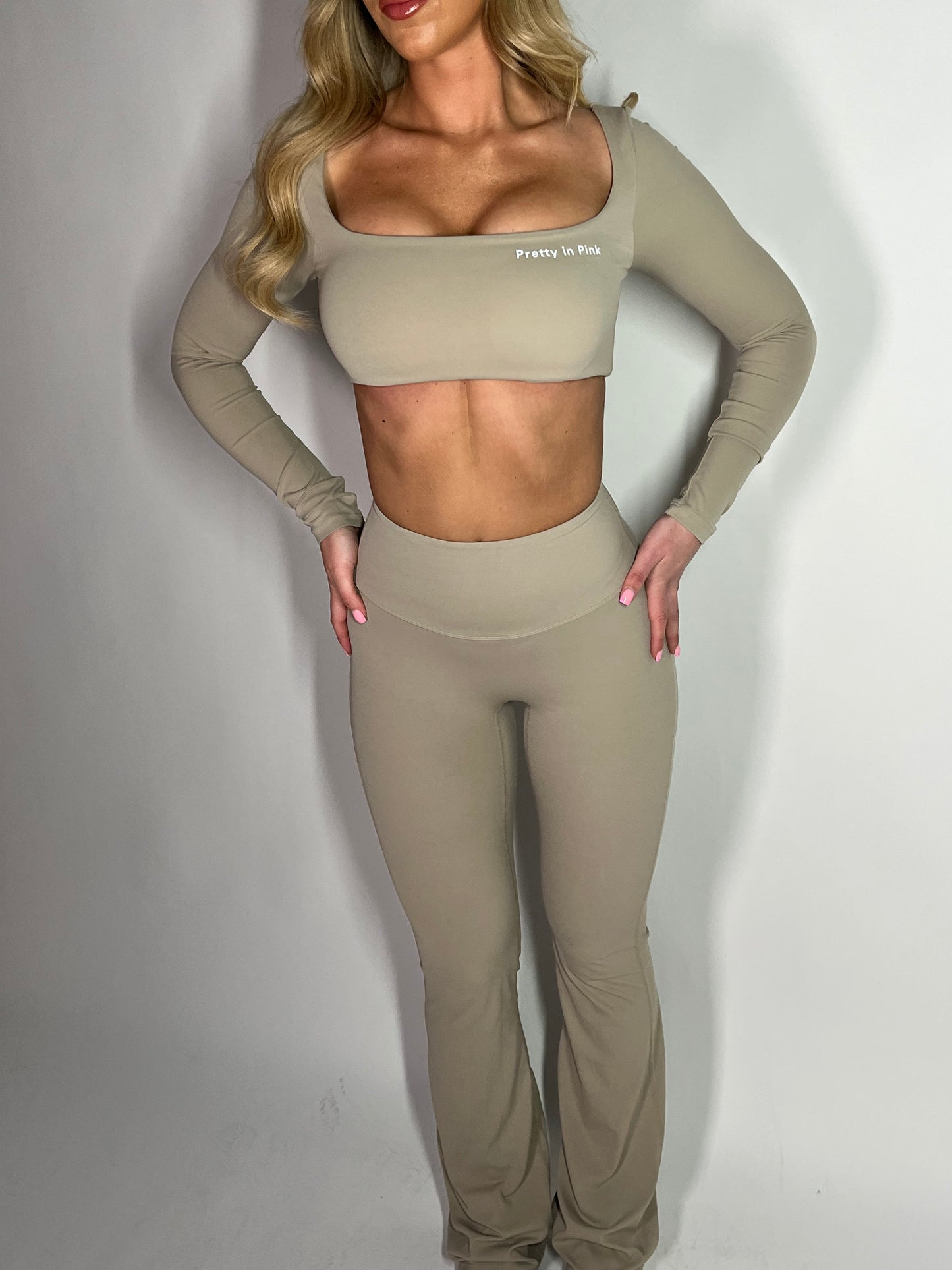 GYM GIRL ERA EXCLUSIVE Camel brown Sculpt square neck top