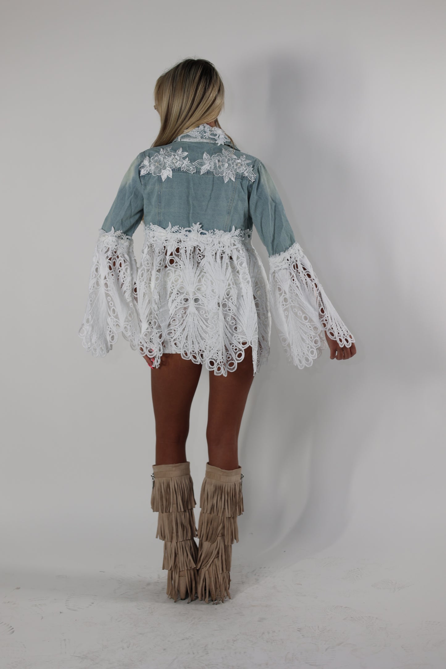 Denim lace jacket