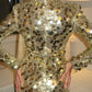 Gold sequins disc dress