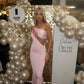 LIMITED EDITION HANDMADE & DESIGNED IN HOUSE: pink slinky ‘Robyn’ midi dress