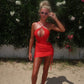 LIMITED EDITION HAND MADE AND DESIGNED IN HOUSE: red multi-way skirt