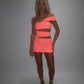 LIMITED EDITION HAND MADE AND DESIGNED IN HOUSE: ‘Aries’ coral cut out dress