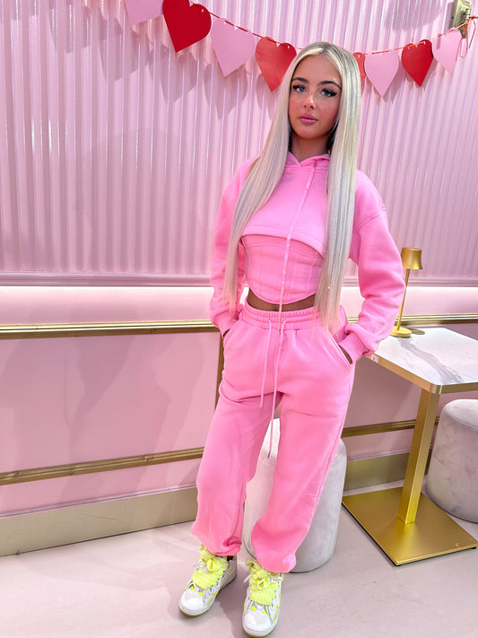 Pink 3 piece tracksuit and corset top