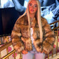 Raccoon Faux fur 3/4 sleeve coat