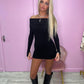 Black Bardot knitted dress