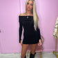 Black Bardot knitted dress