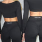 PRE-ORDER GYM GIRL ERA EXCLUSIVE Black Sculpt square neck top