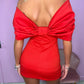 Red bow front dress