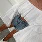 White chiffon layered top