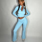 GYM GIRL ERA EXCLUSIVE Blue Sculpt V Waist flared bottoms