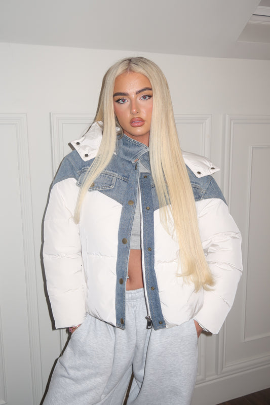 Denim white contrast jacket