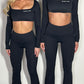 GYM GIRL ERA EXCLUSIVE Black Sculpt square neck top