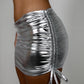 Pre-order Silver metallic ruched skirt