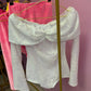 LIMITED EDITION HAND MADE AND DESIGNED IN HOUSE: ‘Angel’ white playsuit