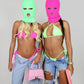 Green Balaclava and pink top