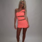 LIMITED EDITION HAND MADE AND DESIGNED IN HOUSE: ‘Aries’ coral cut out dress