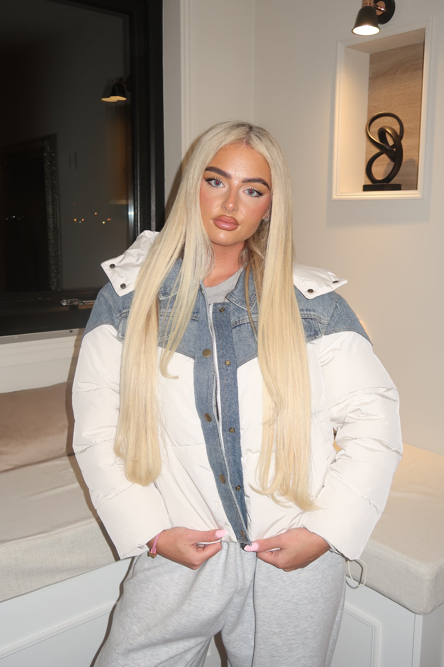 Denim white contrast jacket