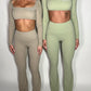 GYM GIRL ERA EXCLUSIVE Camel brown Sculpt square neck top