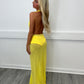 Yellow plunge dress