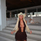LIMITED EDITION HAND MADE AND DESIGNED IN HOUSE: Brown lace Lilly dress