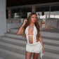 LIMITED EDITION HAND MADE AND DESIGNED IN HOUSE: Ivory lace lily dress