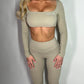 GYM GIRL ERA EXCLUSIVE Camel brown Sculpt square neck top