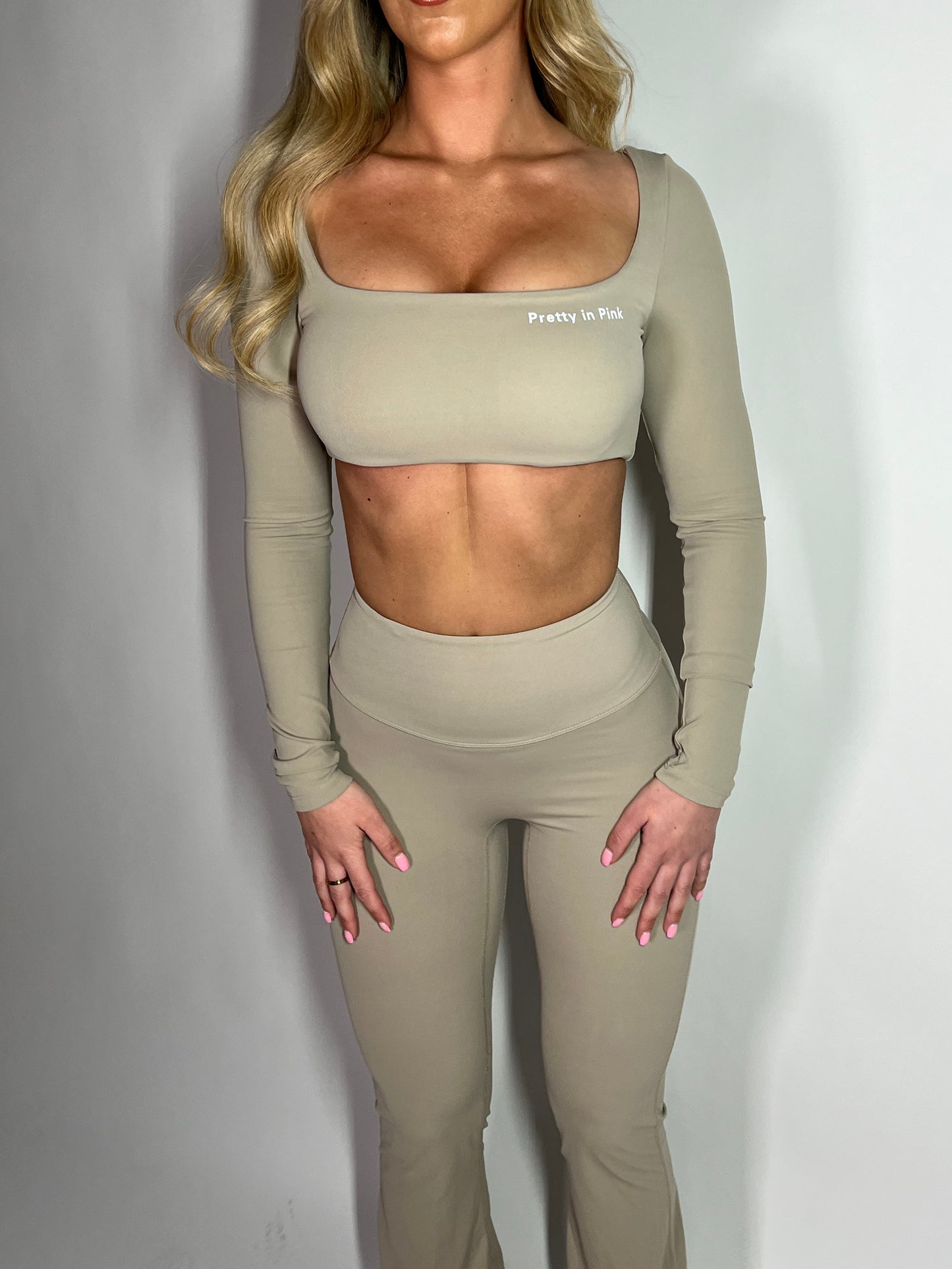 GYM GIRL ERA EXCLUSIVE Camel brown Sculpt square neck top