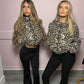 Leopard print shimmer jacket