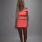 LIMITED EDITION HAND MADE AND DESIGNED IN HOUSE: ‘Aries’ coral cut out dress