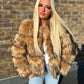 Raccoon Faux fur 3/4 sleeve coat