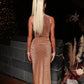 Gold sparkle split skirt and top