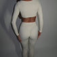 GYM GIRL ERA EXCLUSIVE Cream Sculpt flared bottoms