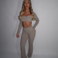 GYM GIRL ERA EXCLUSIVE Camel brown Sculpt square neck top